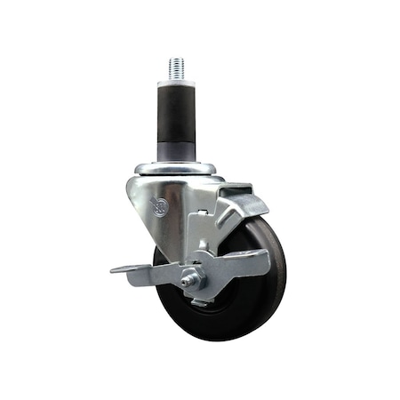 Service Caster 3-1/2'' Phenolic Swivel 1-1/4'' Expanding Stem Caster with Brake SCC-EX20S3514-PHR-TLB-114